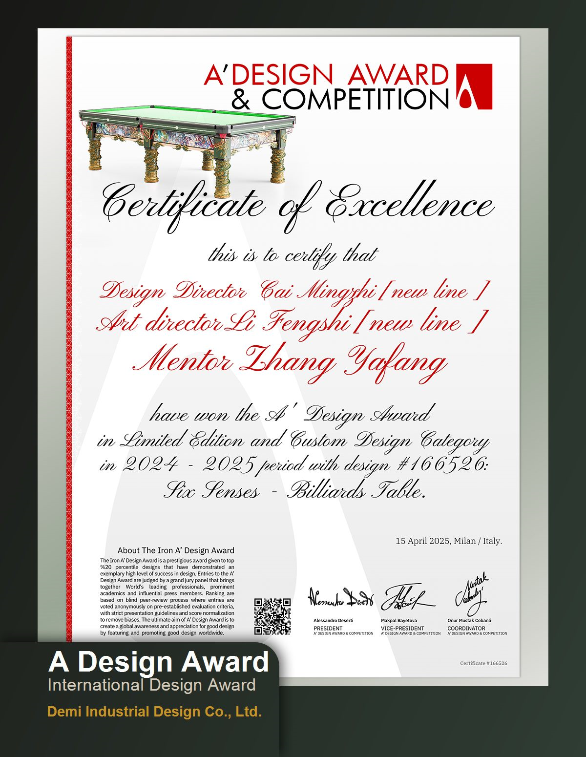 Award certificate 06