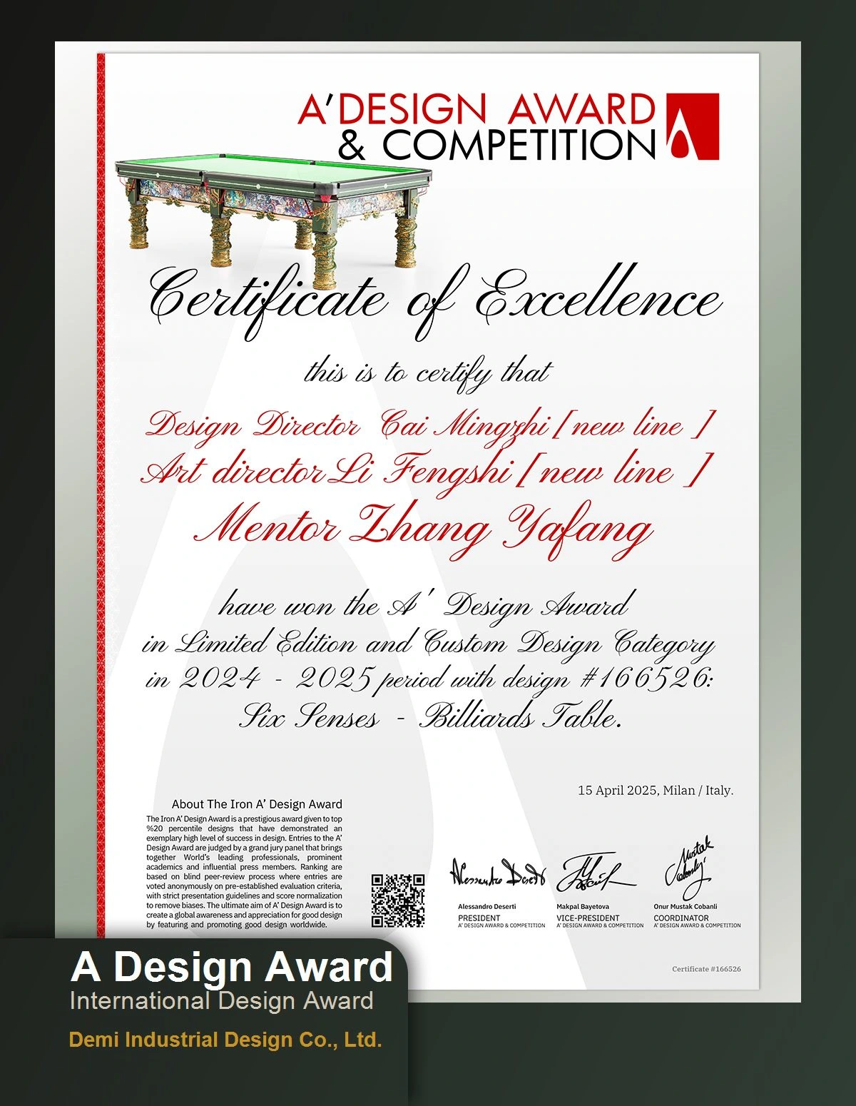 Award certificate 06